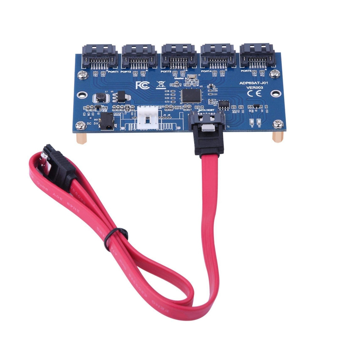 Sata-Adapterkarte, Sata-Riser-Karten-Hub 5 SATA-Port-Multiplie-Unterstützung Hot Swap