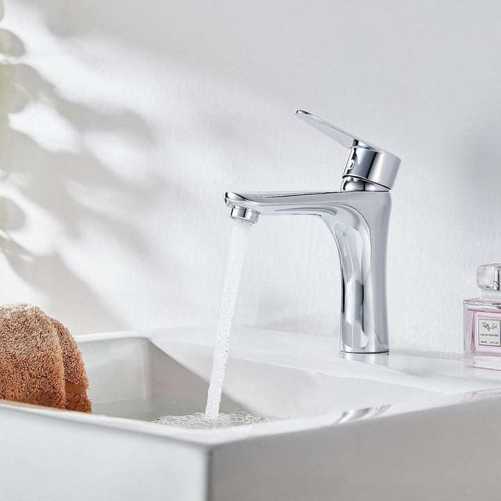Wasserhahn Bad Chrom, Waschtischarmatur Bad Armatur Mischbatterie Waschbeckenarmatur Einhebelmischer