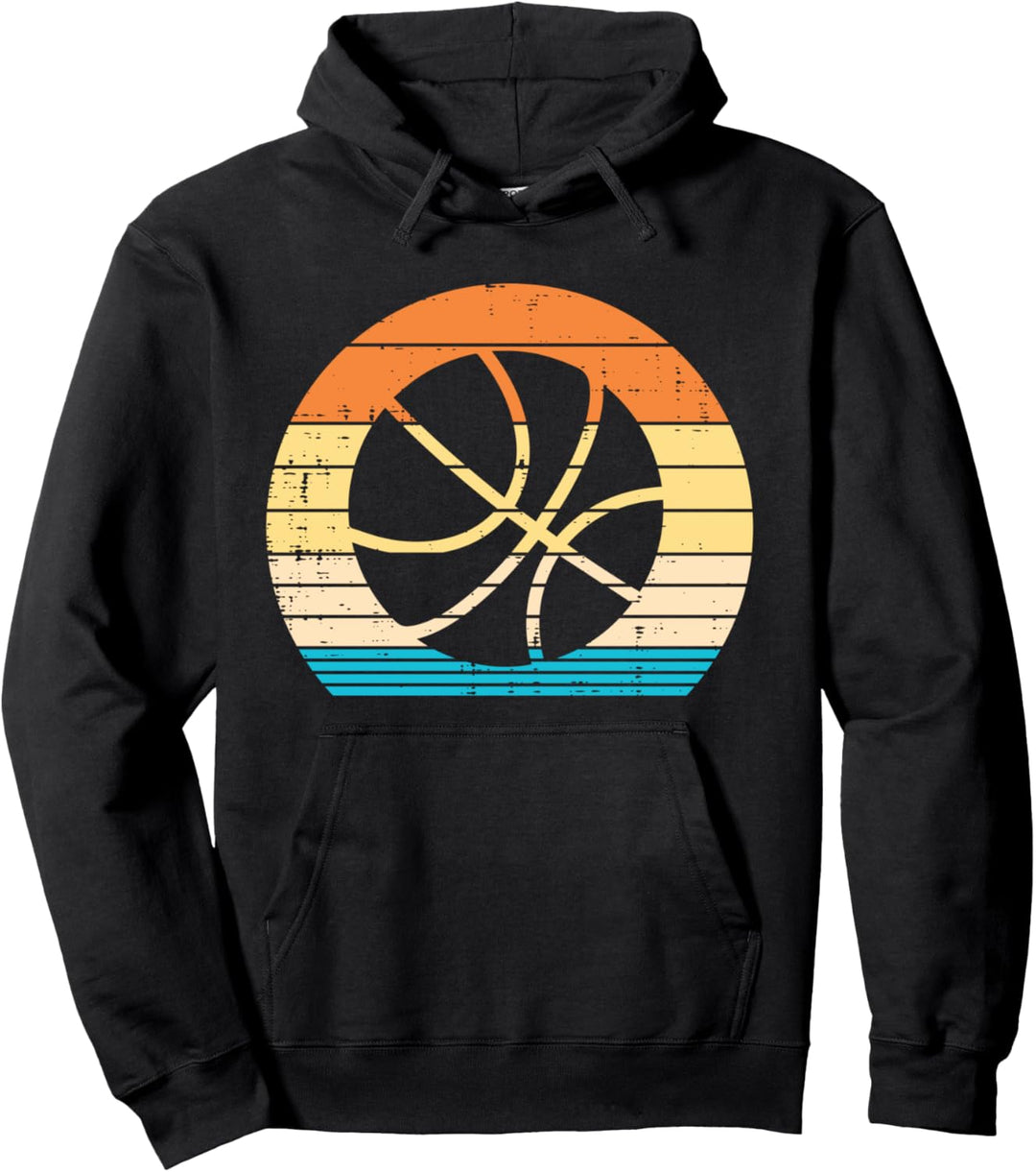 Basketball Silhouette Sunset Retro Baller Men Women Kids Pullover Hoodie