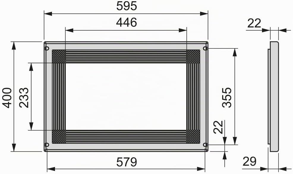 EMUCA Rahmen für den Mikrowelleneinbau in Möbel, 1 pcs Grau, Grau