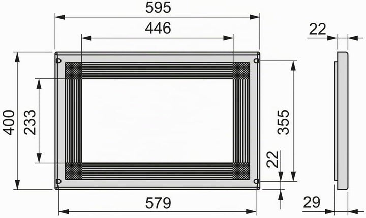 EMUCA Rahmen für den Mikrowelleneinbau in Möbel, 1 pcs Grau, Grau