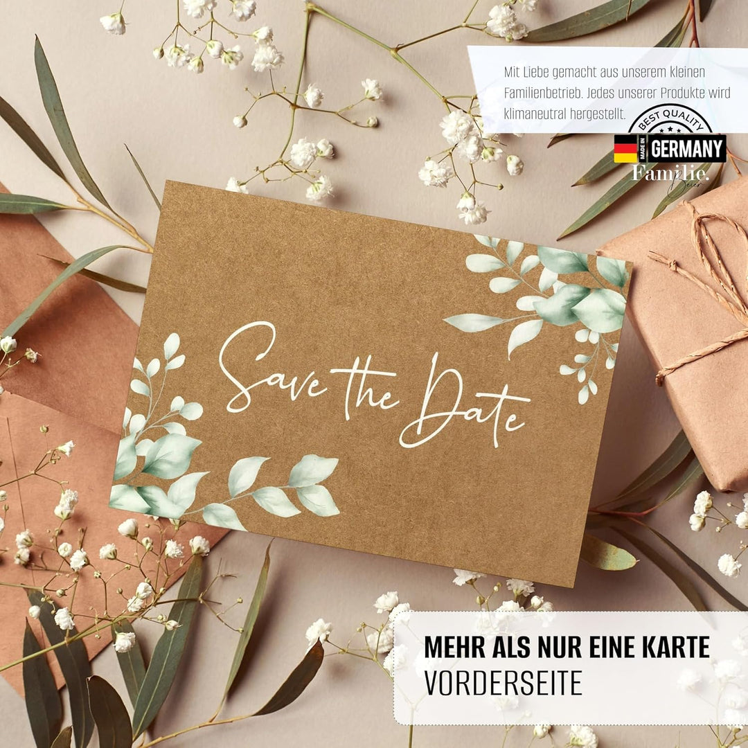 40 Save the Date Karten im Set I Elegante Postkarten für die Hochzeit I Hochwertige Hochzeitseinladu