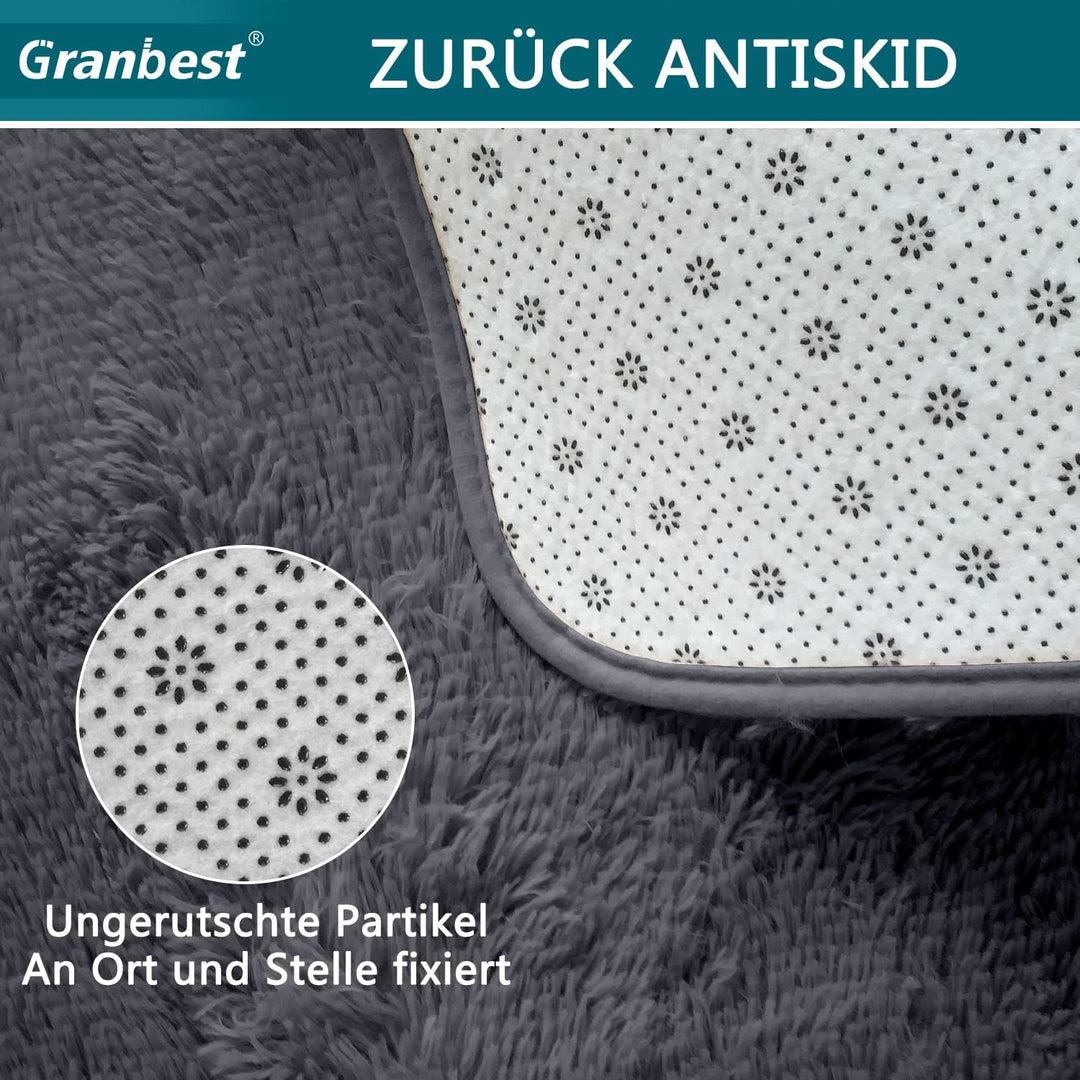 Granbest Shaggy Teppich Hochflor Langflor Teppiche für Wohnzimmer Moderner Flauschiger Kurzflor Tepp