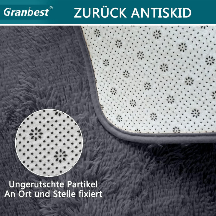 Granbest Shaggy Teppich Hochflor Langflor Teppiche für Wohnzimmer Moderner Flauschiger Kurzflor Tepp