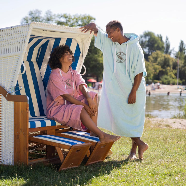 Badeponcho Unisex - Surf Poncho aus 100% Baumwolle - Handtuch für Erwachsene - Bademantel für Damen