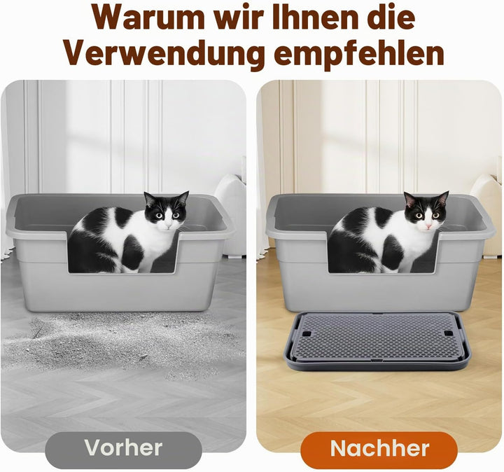 grosse Katzentoilette Rampe Matte, 42x30CM Katzentreppe, Katzenstreu Catcher für automatische selbst
