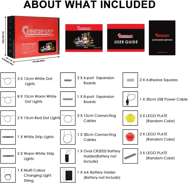 BRIKSMAX Led Beleuchtungsset für Lego Creator Winterliche Feuerwache,Kompatibel Mit Lego 10263 Baust