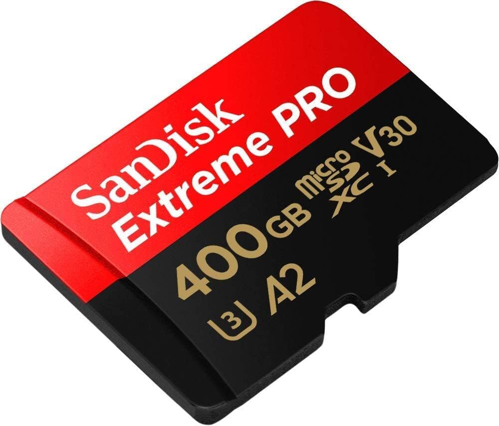 SanDisk Extreme Pro 400 GB microSDXC Memory Card + SD Adapter with A2 App Performance + Rescue Pro D