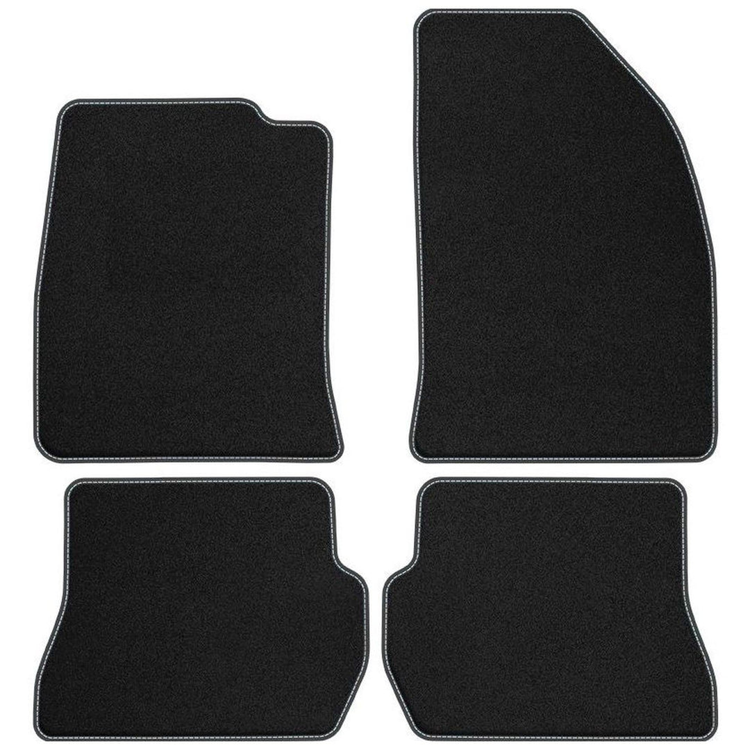M MOTOS Velours Premium fussmatten Auto kompatibel mit Ford Fiesta V 2002-2005 - Premium, Matt, Weis