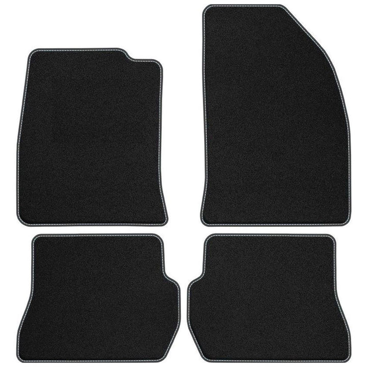 M MOTOS Velours Premium fussmatten Auto kompatibel mit Ford Fiesta V 2002-2005 - Premium, Matt, Weis
