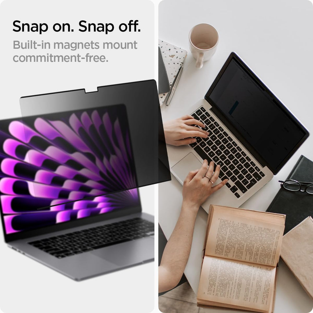 Spigen SafeView Magnetischer Blickschutzfilter für MacBook Air 15 Zoll (M2, 2023), Sichtschutzfilter