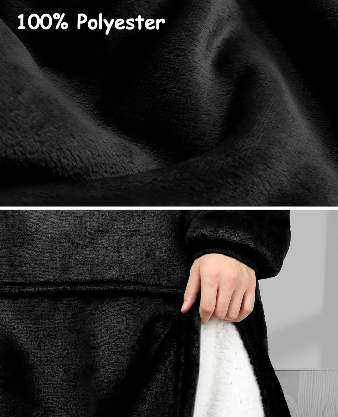Sendowtek Übergrosse Hoodie Decke Damen Oversized, Sherpa Deckenpulli Weich Super Warme Komfortable