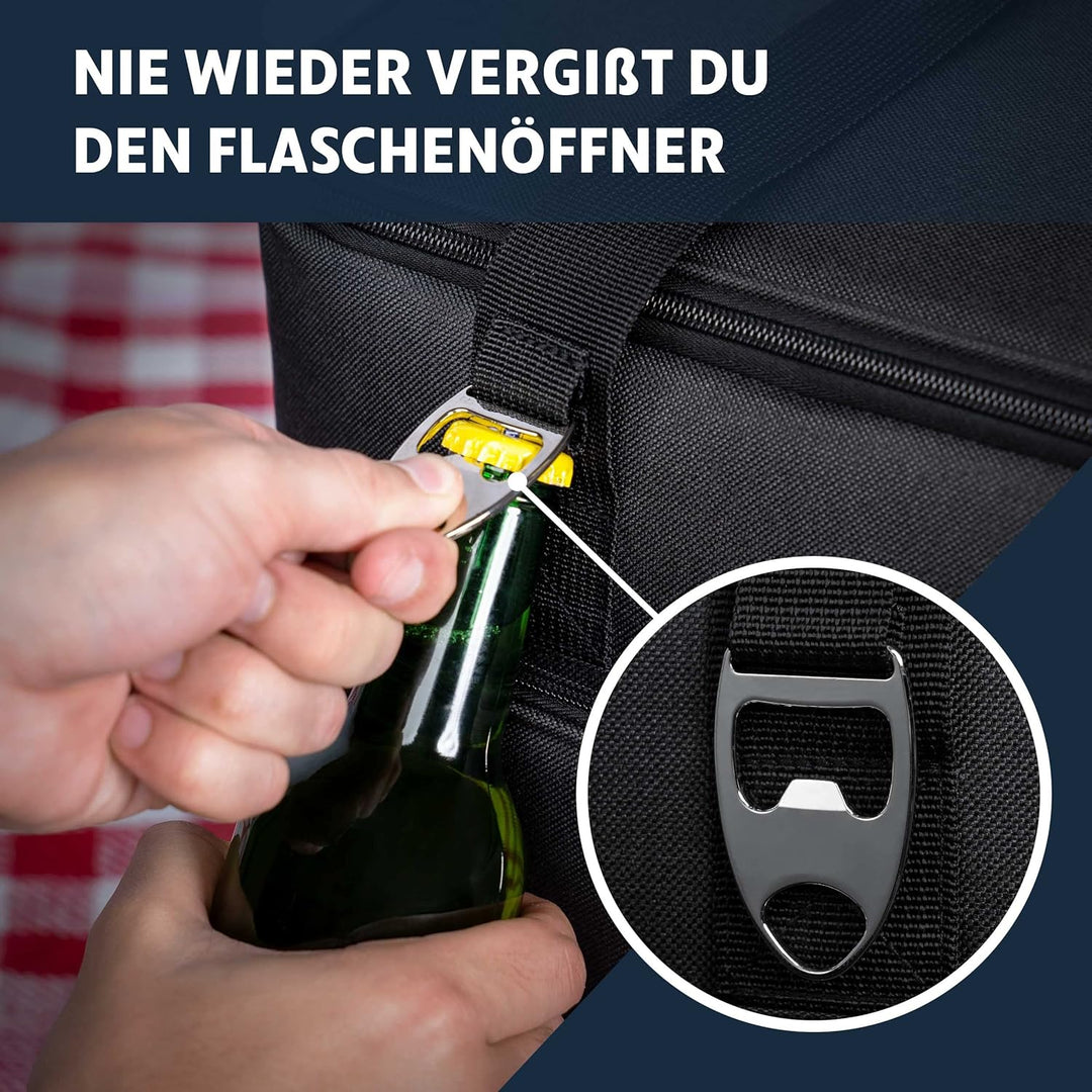 Obics Kühltasche klein 20L & Gross 30L, Kühlbox faltbar mit Flaschenöffner Lunchtasche Herren - lang