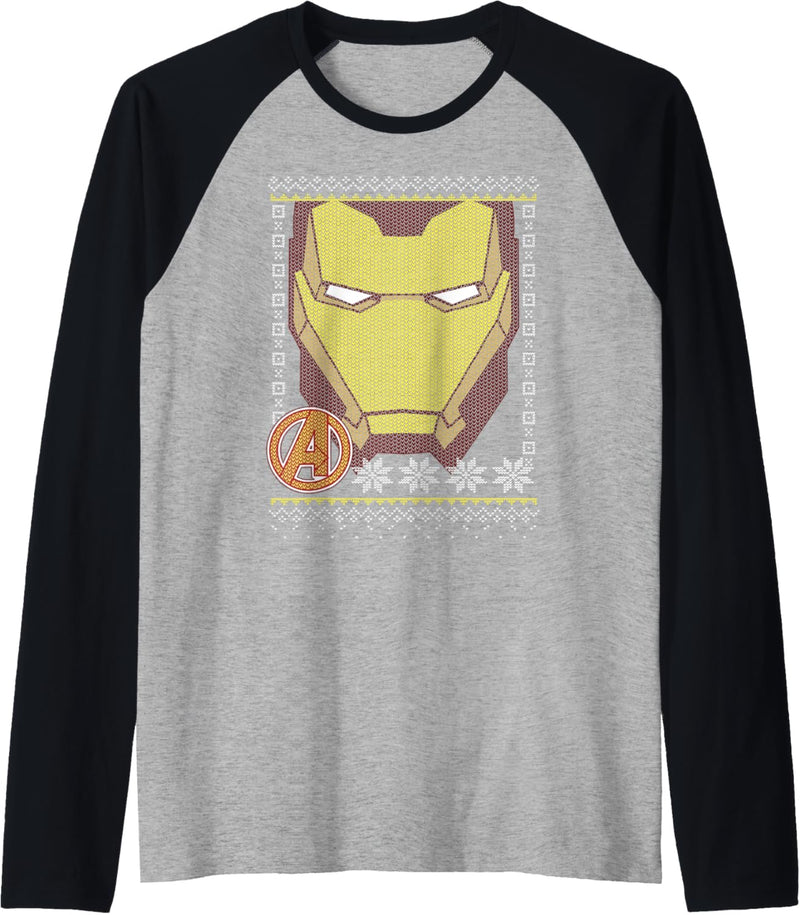 Marvel Iron Man Helmet Ugly Weihnachten Raglan