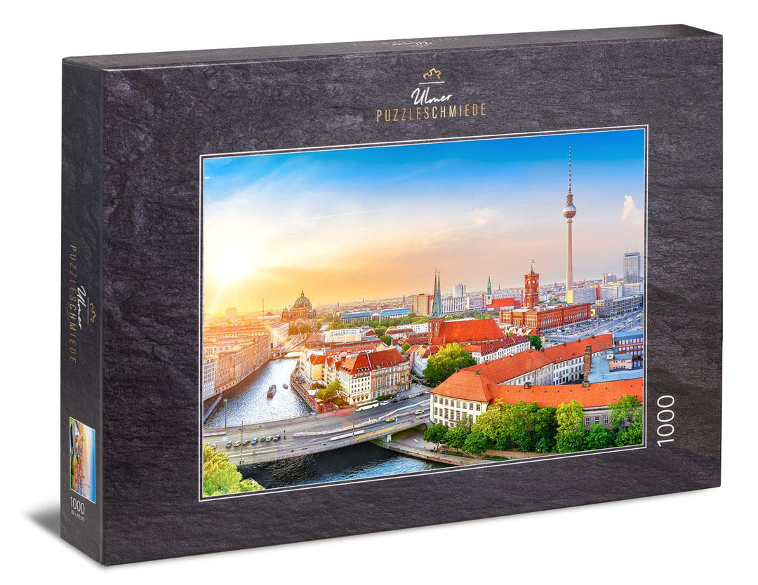 Ulmer Puzzleschmiede - Puzzle „Berlin City“ - Klassisches 1000 Teile Städte-Puzzle, Made in Germany