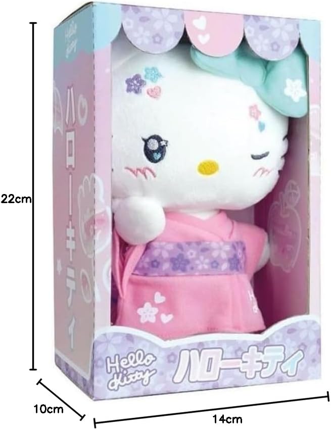Jemini 024406 Hello Kitty Kimono Kawai, Plüsch, -22 cm, Mehrfarbig