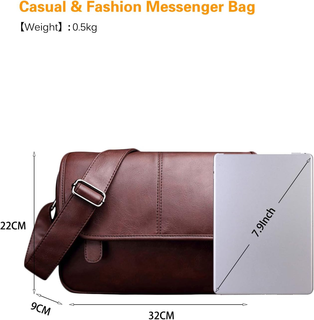 FANDARE Neu Umhängetasche Herren Schultertasche PU Männerhandtasche Laptoptasche Messenger Bag Arbei