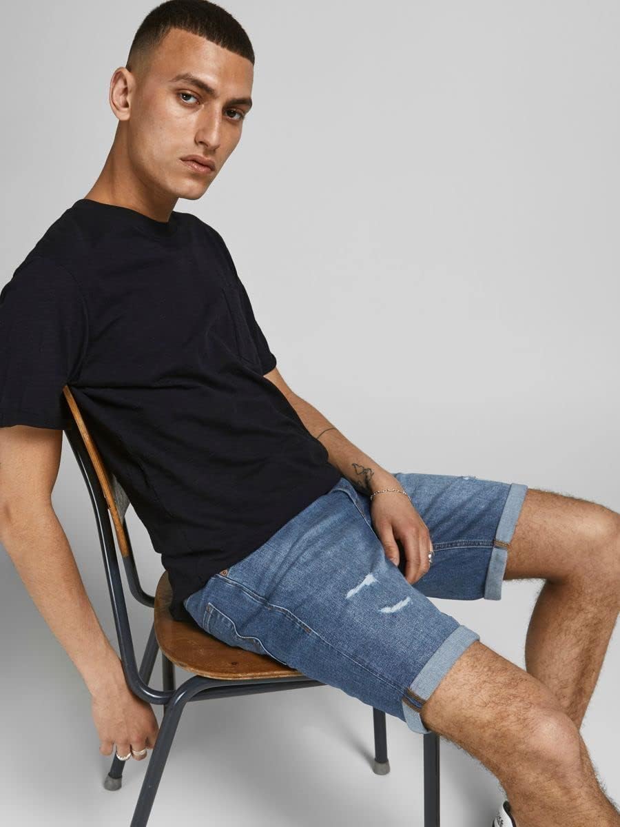 JACK & JONES Herren Shorts S Blue Denim, S Blue Denim