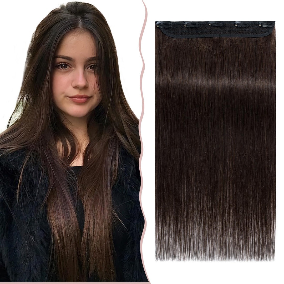 SEGO Clip in Extensions Haarverlängerungen Remy Echthaar 7A ein Teilig Haarteil 100% Human Haar Glat