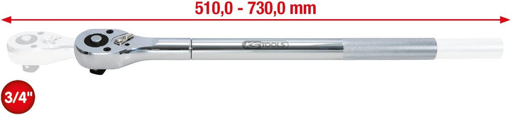 KS Tools 911.3490 3/4" CHROMEplus Teleskop-Umschaltknarre, 24 Zahn