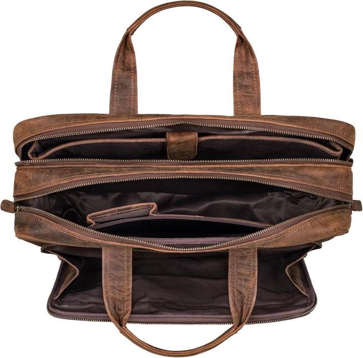 STILORD Jaron Vintage Ledertasche Leder Herren Damen 15,6 Zoll Laptoptasche Umhängetasche gross Akte