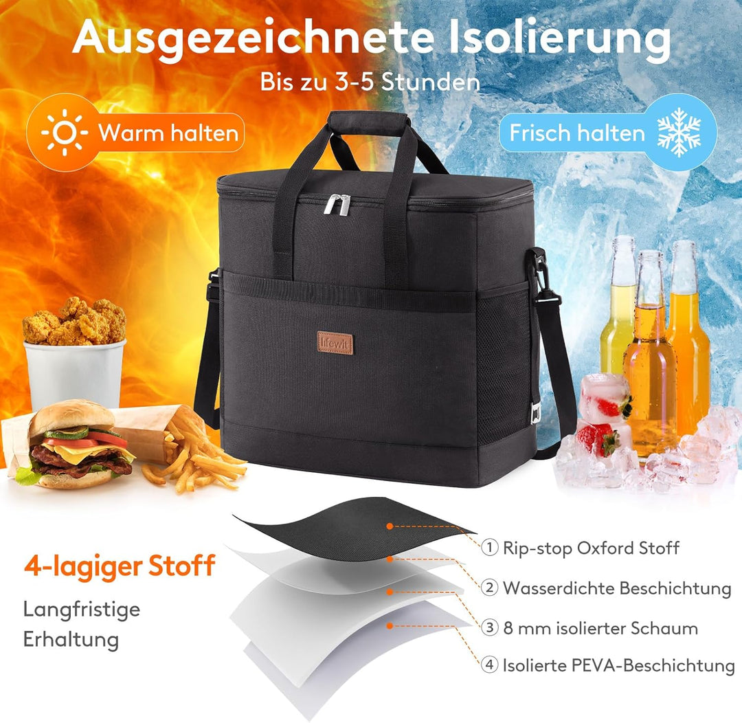 Lifewit Kühltasche Picknicktasche Lunchtasche Mittagessen Tasche Thermotasche Isoliertasche für Lebe