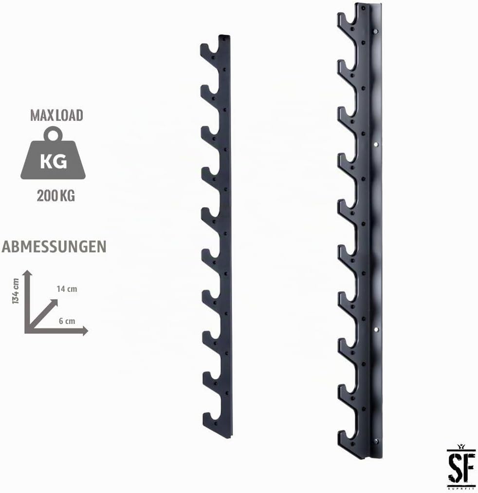 Suprfit Ratmar Hantelablage - Langhantelablage per Wandhalterung, Hantelauflage für 6 oder 10 Hantel