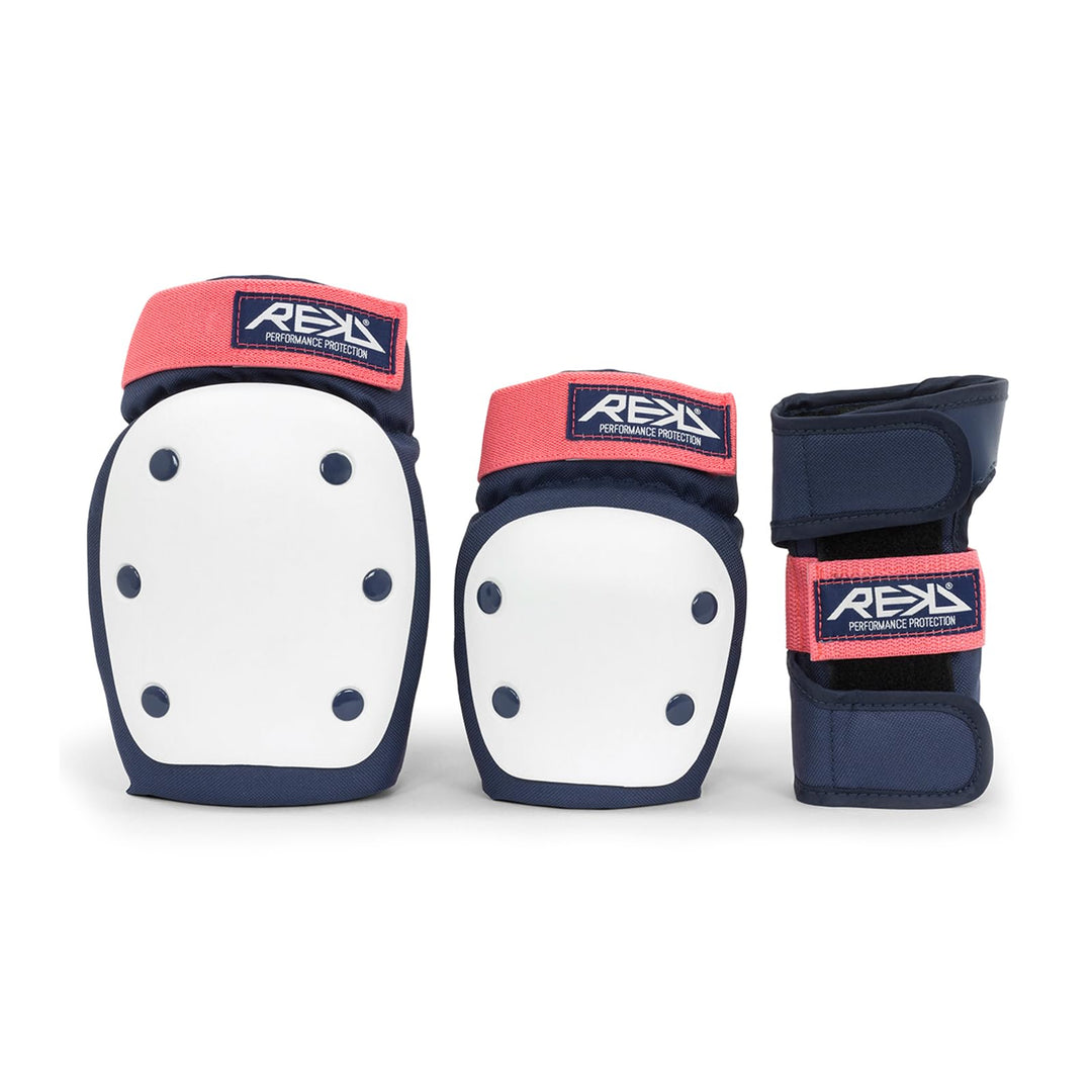 Rekd Heavy Duty Triple Pad Set Skateboard-Schutzset, Unisex, Erwachsene XS Blau / Rosa, XS Blau / Ro