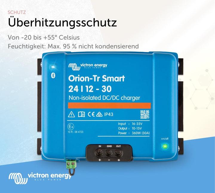 Victron Energy Orion-Tr Smart 24/12-Volt 30 Amp 360-Watt DC-DC Ladebooster, Nicht isoliert (Bluetoot