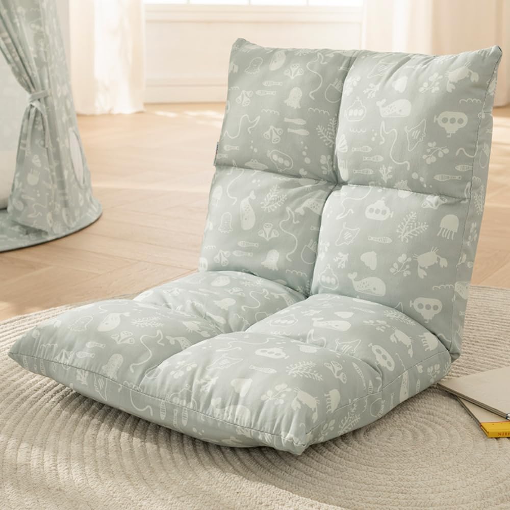 howa 2 in 1 Kindersessel + Kinderliege Bodensessel Lehne 6 Fach verstellbar Seaworld 86022