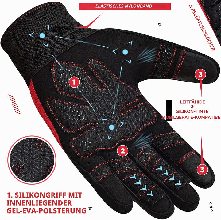 RDX Fitness Handschuhe Vollfinger Damen Herren, Gewichtheben Touchscreen Trainingshandschuhe, Bodybu