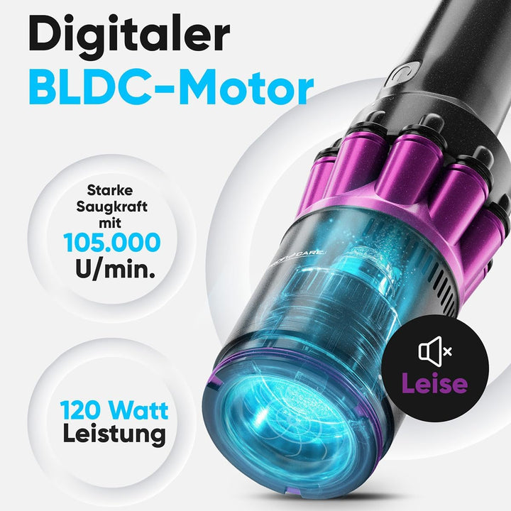 ProfiCare® Handstaubsauger Akku | starker BLDC-Motor | 2200mAh Akku | leicht und handlich | beutello