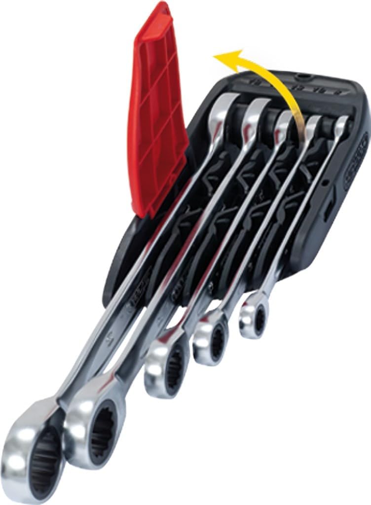 KS Tools 503.5905 DUO GEAR Ringmaulschlüssel-Satz,Maul-Ratschenfunktion,5-tlg., umschaltbar