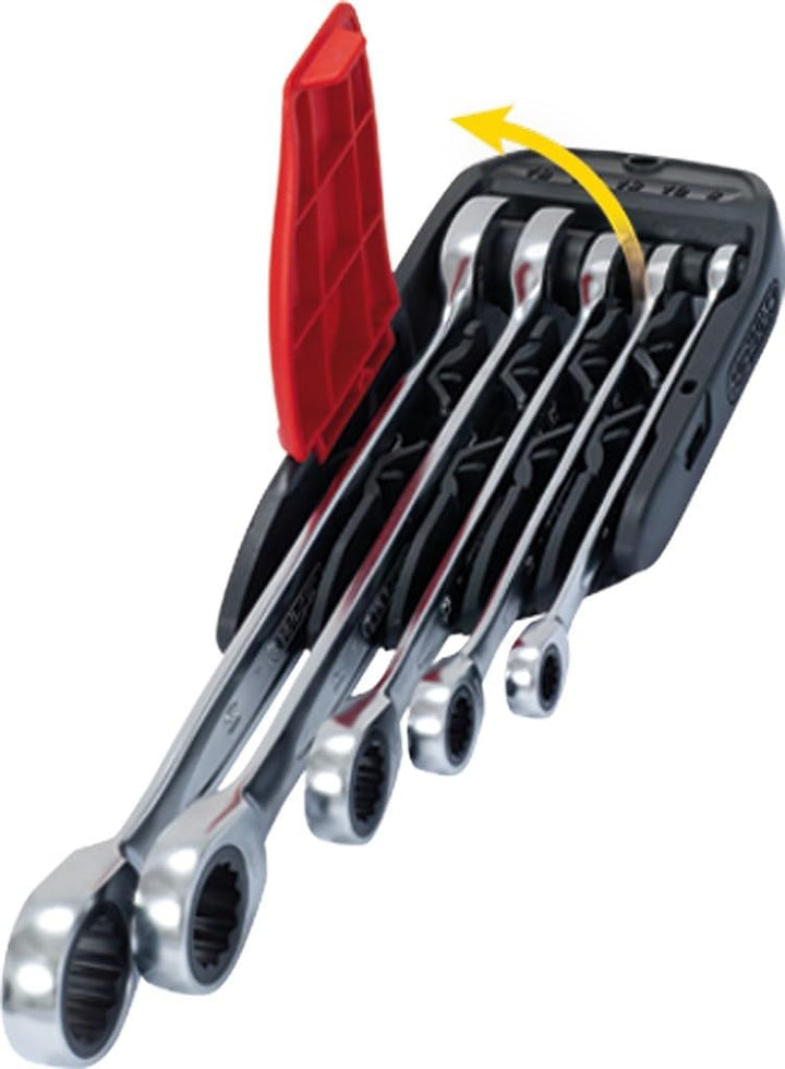 KS Tools 503.5905 DUO GEAR Ringmaulschlüssel-Satz,Maul-Ratschenfunktion,5-tlg., umschaltbar