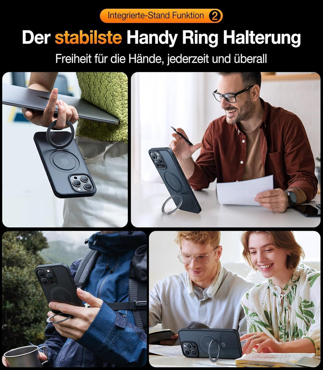 TORRAS Ostand All-in-One für iPhone 15 Pro Max Hülle für MagSafe (Stärkste Magnetkraft, Unsichtbarer