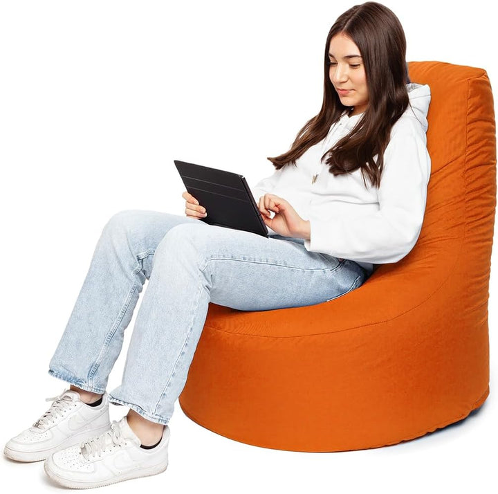 PATCH HOME Gamer Sessel Sitzsack inkl. Würfel Bean Bag Set Ø80cm, 30cm Sitzhöhe, 90cm Höhe + 35x35cm
