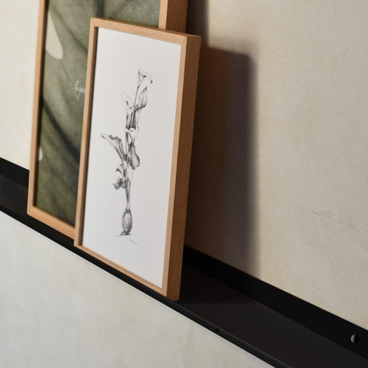 MILUKA Wandregal Schwarz Metall | Regal Wand 110 cm Long | Wandboards, Für Dekos, Bilderrahmen, Buch