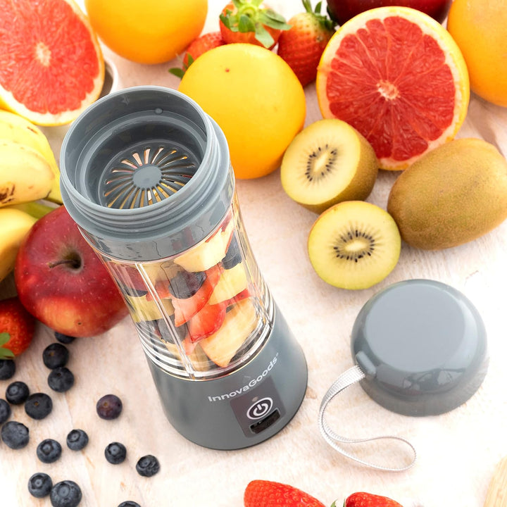 InnovaGoods® Tragbarer Standmixer, Mixer mit 380 ml Fassungsvermögen und 17000 U/min, ideal für Smoo