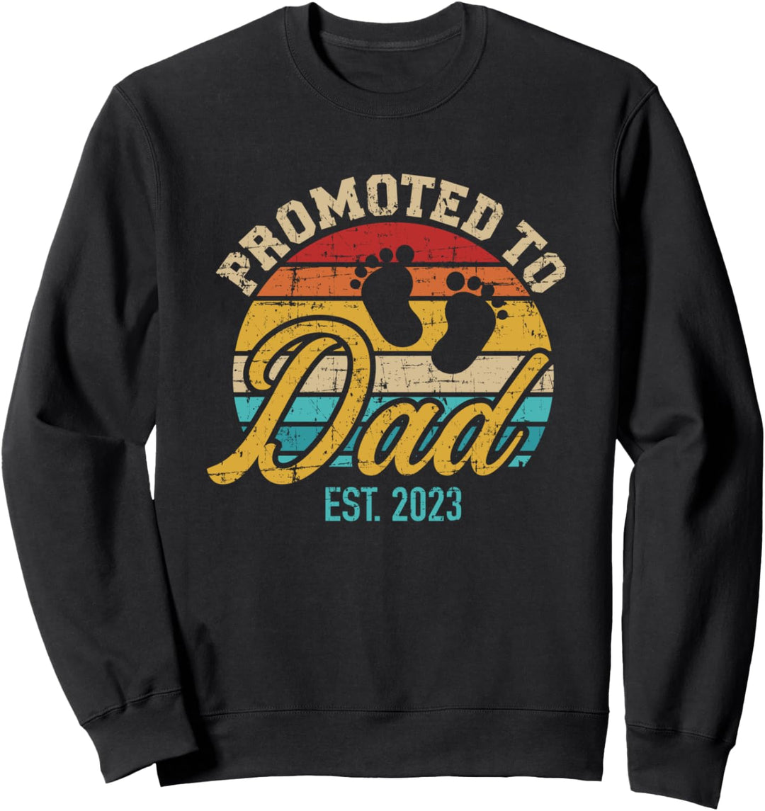 Zum Papa befördert 2023 Vintage Retro Sweatshirt