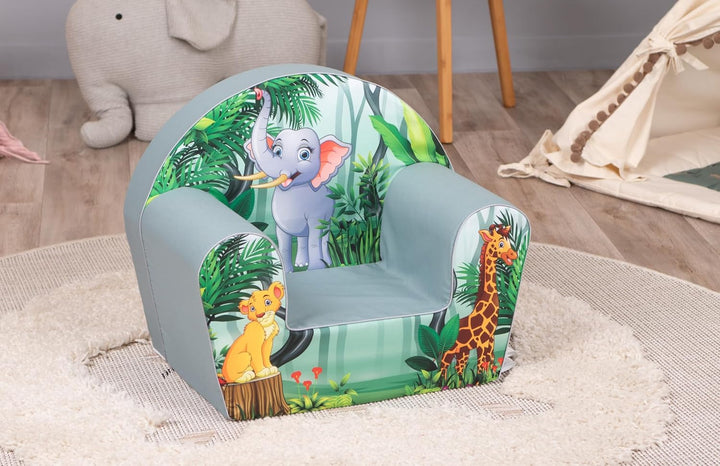 Delsit Kindersessel für Kinder ab 9 Monaten 52x32x42 cm | kindersofa aus weichem Schaumstoff mit abn
