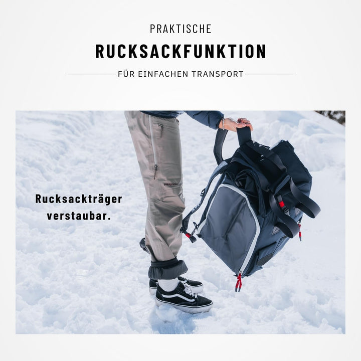 NORDKAMM Skischuhtasche mit Helmfach und Rucksackfunktion, Damen, Herren, blau