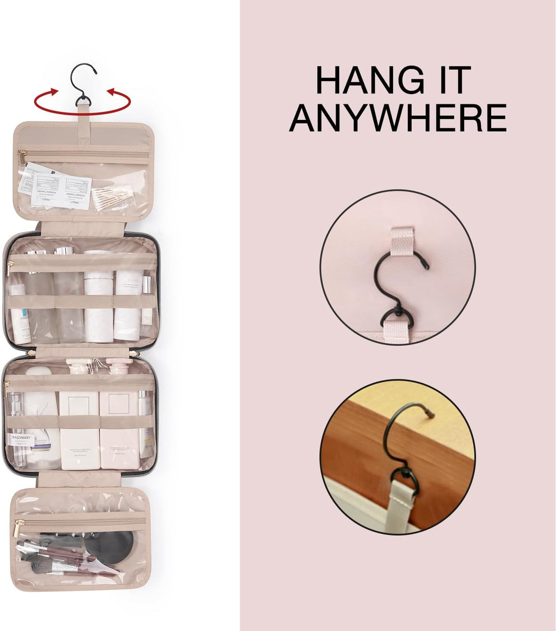 BAGSMART Kulturbeutel kulturtasche Damen, Kulturtasche zum Aufhängen, Toiletry Bag Kosmetiktasche Re