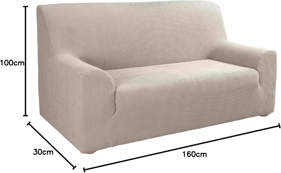 Tural Elastischer Sofabezug Valeta. Sofaüberwurf, Beige, 2 Sitzer (130-160cm) 2 Sitzer (130-160cm) B
