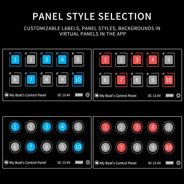 KIMISS Toutch-Schalttafel, 10P-Membransteuerungsschalttafel Bluetooth-APP-Steuerung mit LED-Hintergr