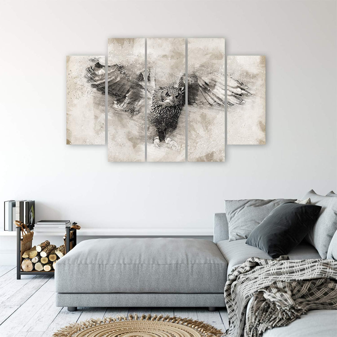 Feeby. Leinwandbild - 5 Teile - Bilder Wand Bild Wandbilder Kunstdruck XXL, 5-Teilig, Typ B, 100x70