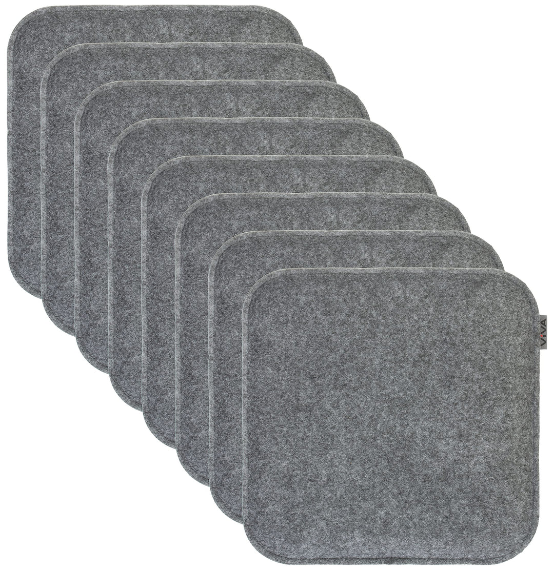 Brandsseller 8er Set Sitzkissen aus Filz 35x35x2 cm – Robuste Stuhlauflagen für innen und aussen, ec