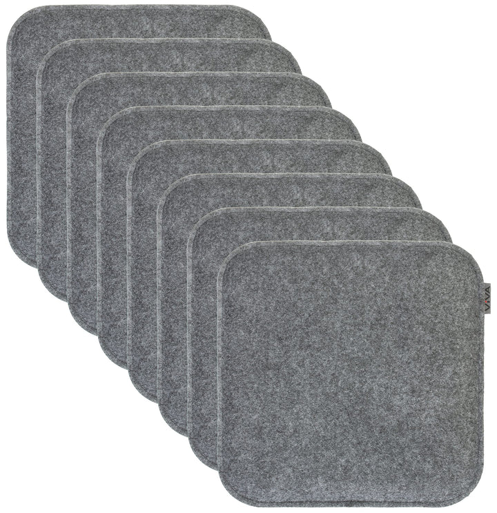 Brandsseller 8er Set Sitzkissen aus Filz 35x35x2 cm – Robuste Stuhlauflagen für innen und aussen, ec
