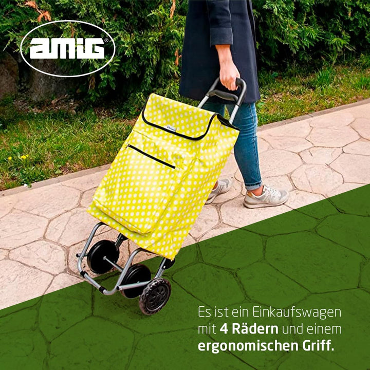 Amig - Einkaufstrolley | 22 x 40 x 106 cm | Stabiler Einkaufswagen mit Kühlfach | Grosse Kapazität 4