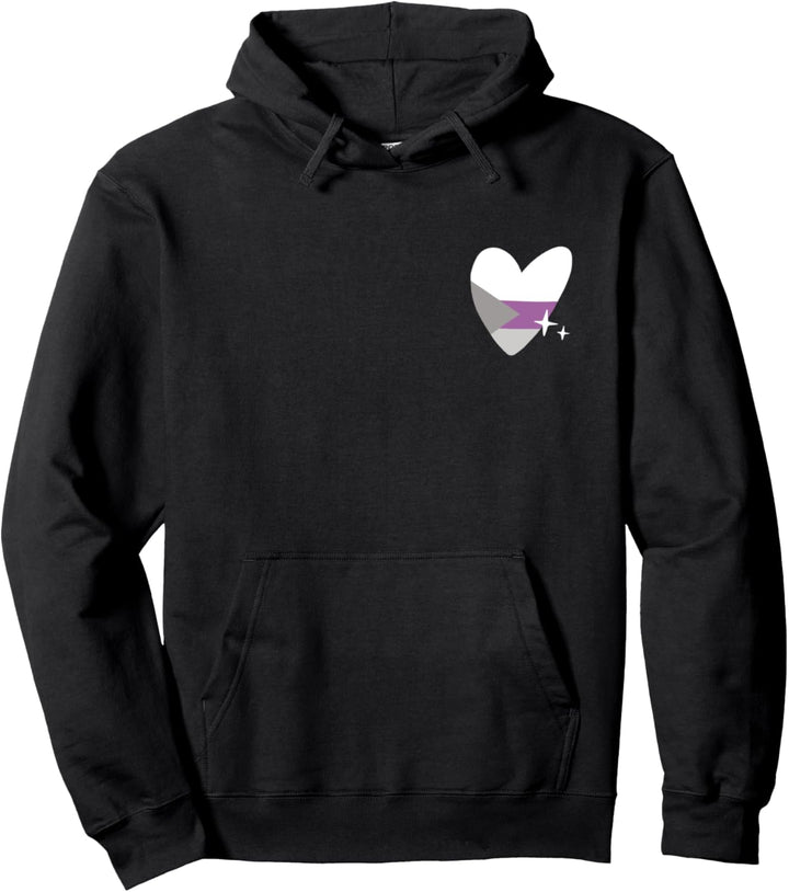 Demisexual Heart Retro LGBTQIA Pride Flag Love Pullover Hoodie