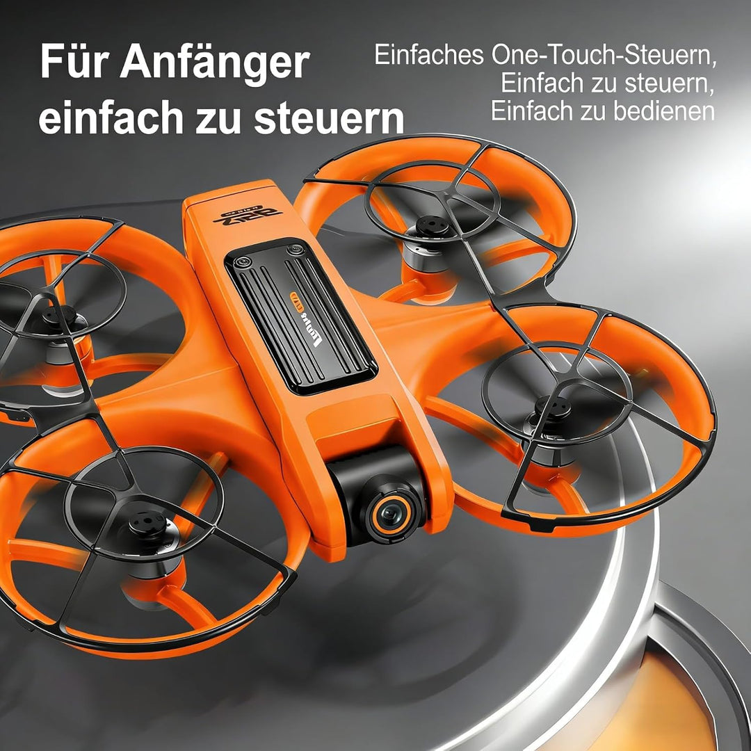 Drohne mit 4,9-Zoll-Bildschirm-Fernbedienung, HD-Dual-Kamera, bürstenlosem Motor, 360° Flips, optisc